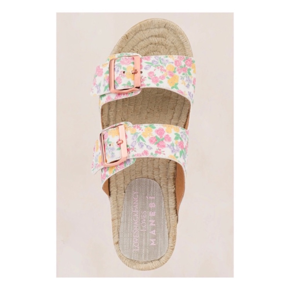Manebi x LoveShackFancy Floral Slide Sandals in Fruity Punch - Picture 4 of 13